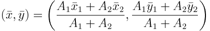 Formula for the centroid of the T shape in Figure 3