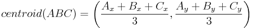 Formula for the centroid of triangle ABC